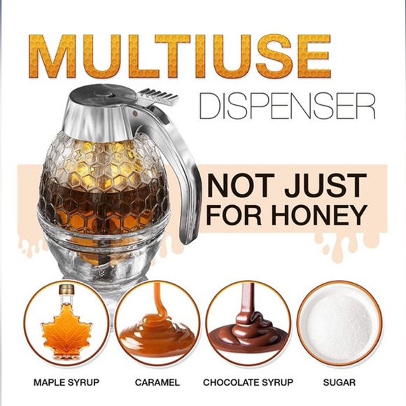 Glass Honeycomb Honey Dripper w base reservoir - Picture 4 of 14